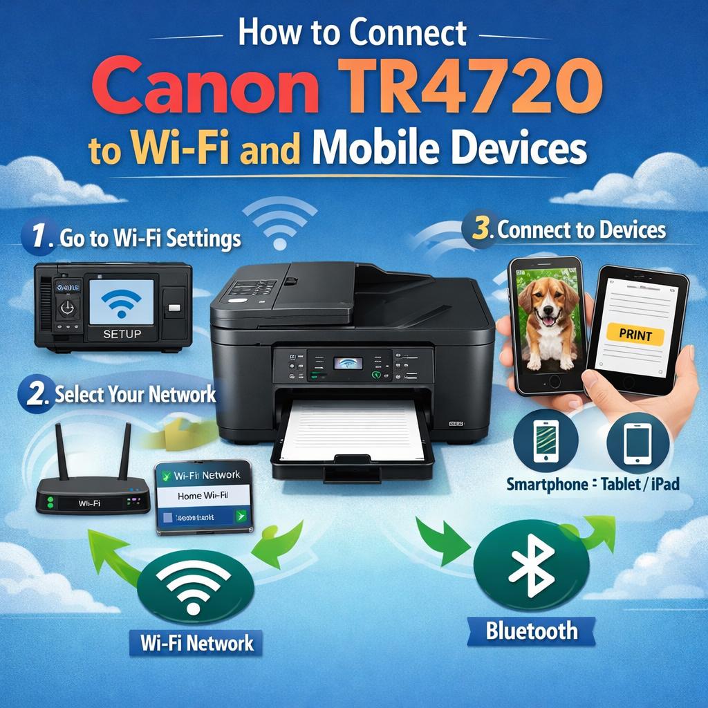 How to Connect Canon TR4720 to Wi-Fi and Mobile Devices?