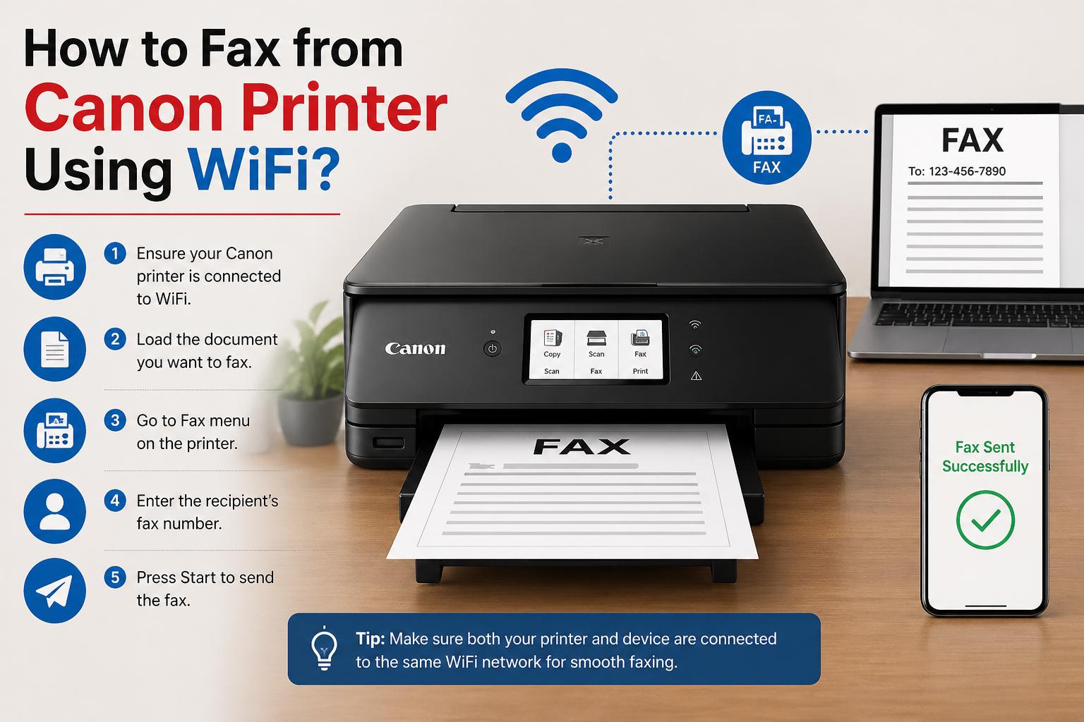 How to Fax from Canon Printer Using WiFi?